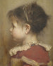 Ritratto di profilo di una bambina con vestito rosso - Otto Brandt — vista dell’opera