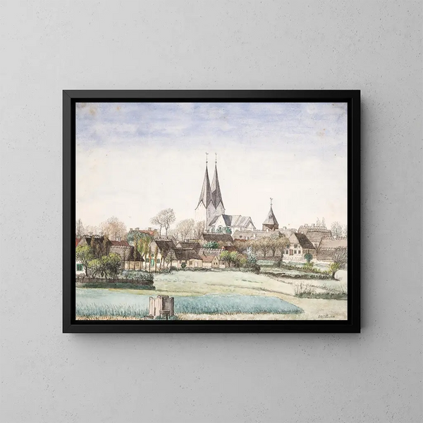 Village avec église à Broager - Otto Didrik Ottesen — quadro incorniciato alla parete