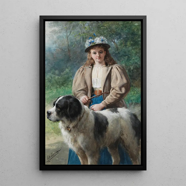 Fille avec chien - Otto Eerelman — quadro incorniciato alla parete