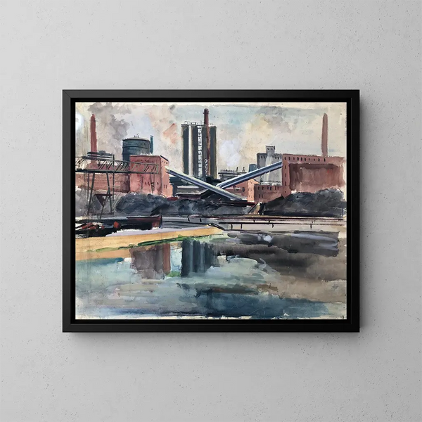 Fabbrica a Linz - Otto Geigenberger — quadro incorniciato alla parete