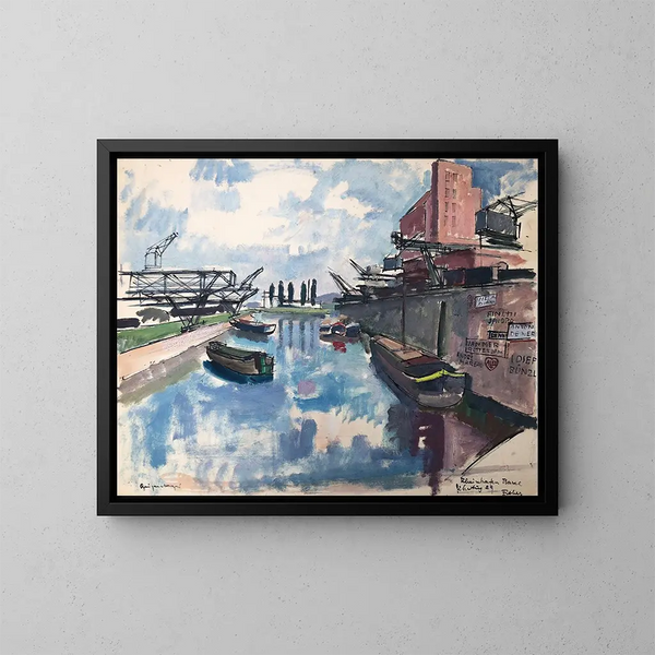 Port du Rhin à Bâle - Otto Geigenberger — quadro incorniciato alla parete