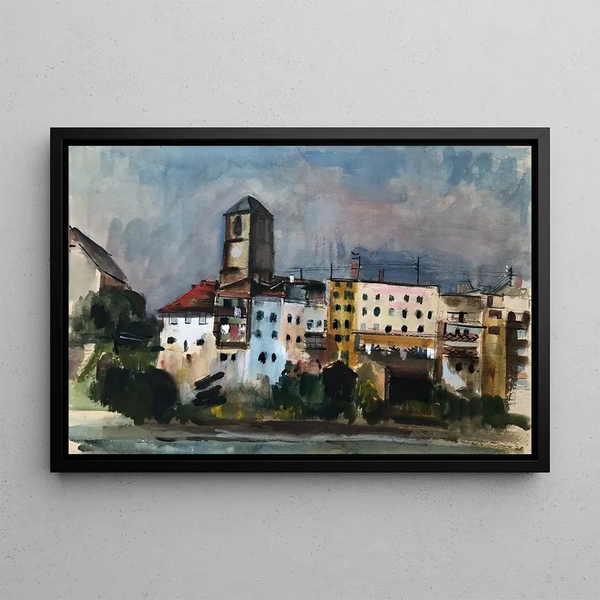 Wasserburg am Inn, vista sull'Inn - Otto Geigenberger — quadro incorniciato alla parete
