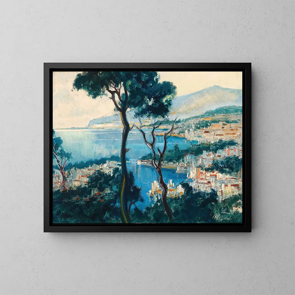 Una vista della costa di Sorrento - Otto Hamel — quadro incorniciato alla parete