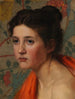 Tête d'étude féminine sur fond floral - Otto Heinrich Engel — vista dell’opera