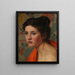 Tête d'étude féminine sur fond floral - Otto Heinrich Engel — quadro incorniciato alla parete