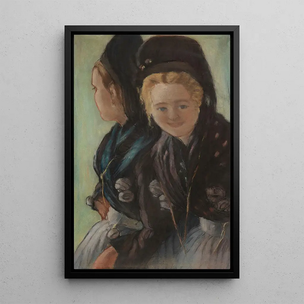 Due giovani donne in costume di Foehr - Otto Heinrich Engel — quadro incorniciato alla parete