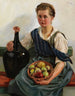 Fille con un cesto di frutta e una bottiglia di vino - Otto Keck — vista dell’opera