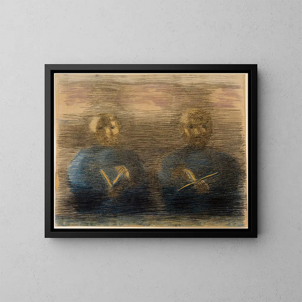 Studio preparatorio per una meditazione nella sala da pranzo verso il 1928-30 - Otto Meyer-Amden — quadro incorniciato alla parete