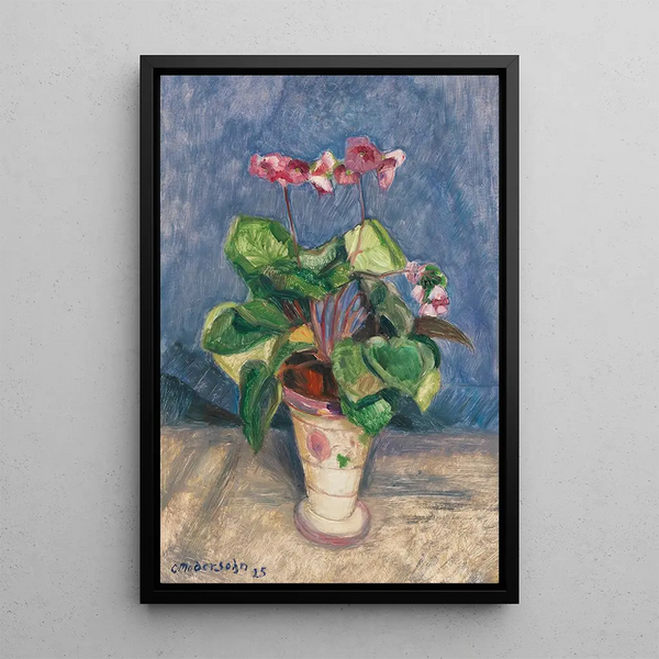 Cyclamen in fiore - Otto Modersohn — quadro incorniciato alla parete