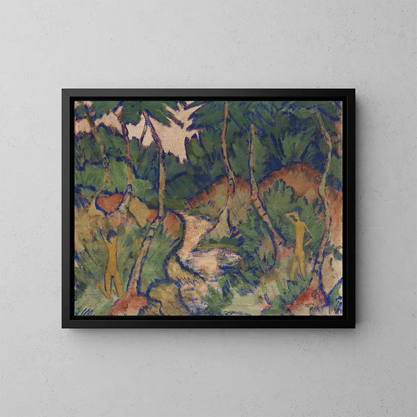 Bagnante nel paesaggio - Otto Mueller — quadro incorniciato alla parete