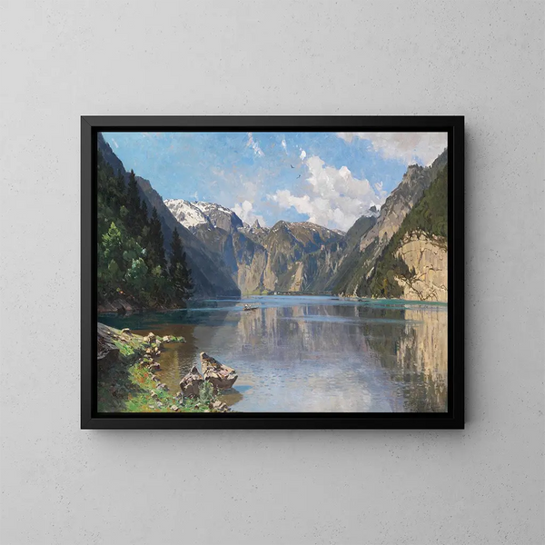 Il lago di Königsee - Otto Strützel — quadro incorniciato alla parete