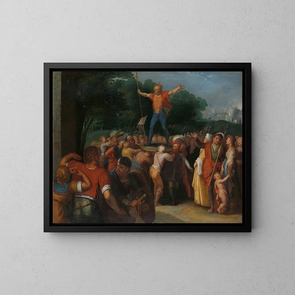 Brinno elevato sullo scudo - Otto van Veen — quadro incorniciato alla parete