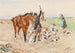 Cavaliere con una muta di cani in un campo - Ottokar Walter — vista dell’opera