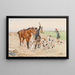 Cavaliere con una muta di cani in un campo - Ottokar Walter — quadro incorniciato alla parete