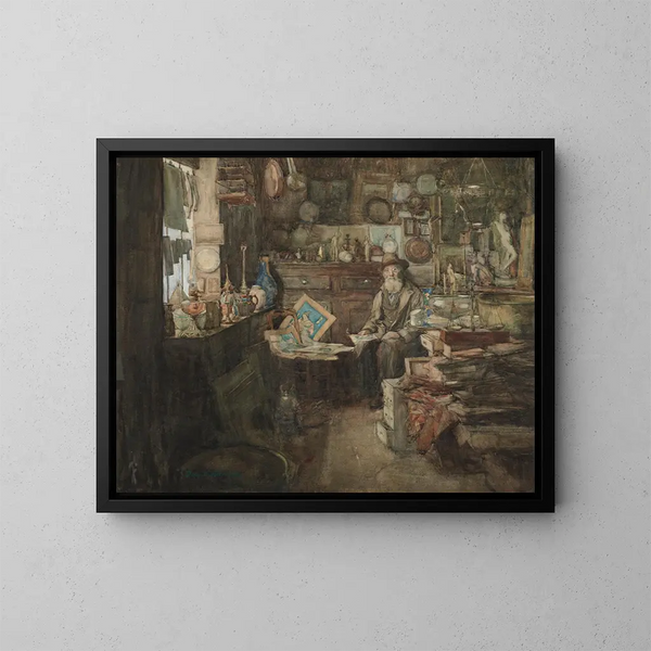 Un negozio di seconda mano a Parigi - Owen Merton — quadro incorniciato alla parete