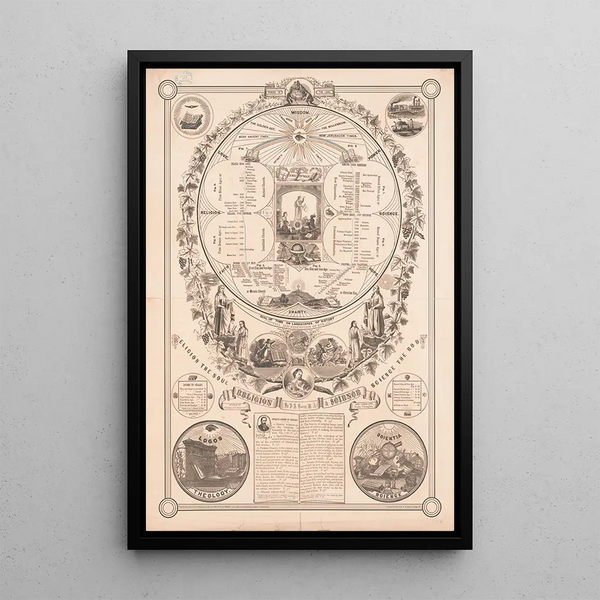 Cadran du temps ou paesaggi della storia, caduta e redenzione dell'uomo - Paul A. Emory — quadro incorniciato alla parete