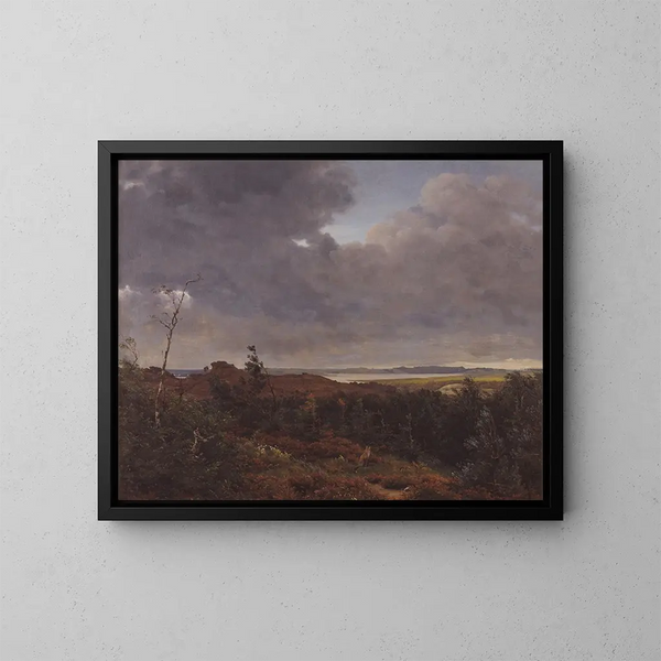 Vista di Frederiksværk dal bosco di Tisvilde, Zealand del Nord - P. C. Skovgaard — quadro incorniciato alla parete