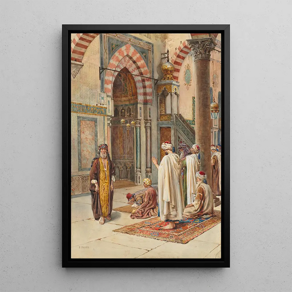 Musulmani in preghiera - Pietro Pavesi — quadro incorniciato alla parete
