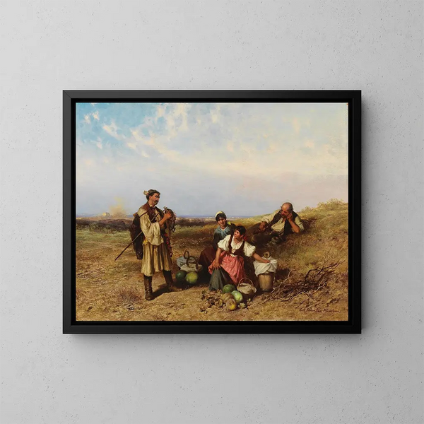 Repos dans le champ - Pál Böhm — quadro incorniciato alla parete