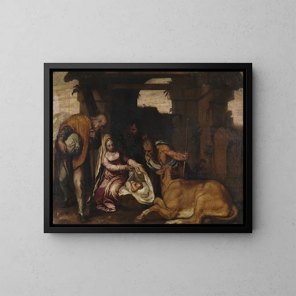 Adorazione dei pastori - Paolo Farinati — quadro incorniciato alla parete