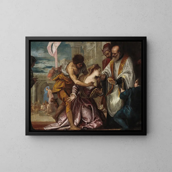 Il martirio e l'ultima comunione di Santa Lucia - Paolo Véronèse — quadro incorniciato alla parete
