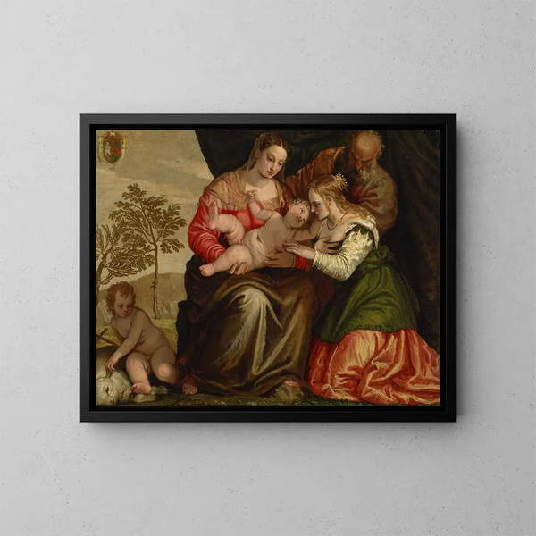 Il matrimonio mistico di Santa Caterina - Paolo Véronèse — quadro incorniciato alla parete