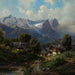 Partenkirchen in Baviera all'alba - Carl Millner — ambientato in un interno