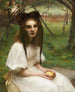 Un ritratto di una ragazza in abito bianco - Pascal-Adolphe-Jean Dagnan-Bouveret — vista dell’opera