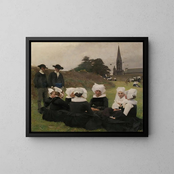 Donne bretoni a un pardon - Pascal-Adolphe-Jean Dagnan-Bouveret — quadro incorniciato alla parete