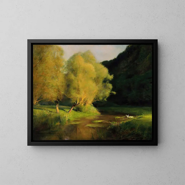 Salici al bordo di un ruscello - Pascal-Adolphe-Jean Dagnan-Bouveret — quadro incorniciato alla parete