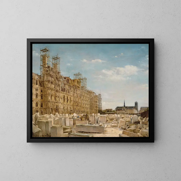L'Hôtel de Ville en reconstruction - Paul-Joseph-Victor Dargaud — quadro incorniciato alla parete