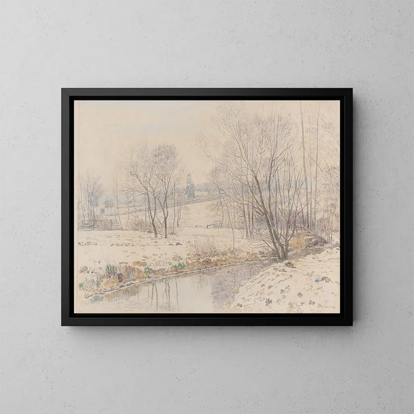 Paesaggio fluviale in Assia - Paul Baum — quadro incorniciato alla parete