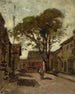 Vista di una piazza cittadina con un uomo - Paul Cornoyer — vista dell’opera