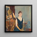 Harpiste seduta con un ventaglio - Paul César Helleu — quadro incorniciato alla parete