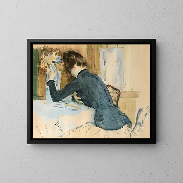 Ritratto di profilo di una giovane ragazza - Paul César Helleu — quadro incorniciato alla parete