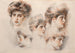 Studi di cinque volti femminili - Paul César Helleu — vista dell’opera
