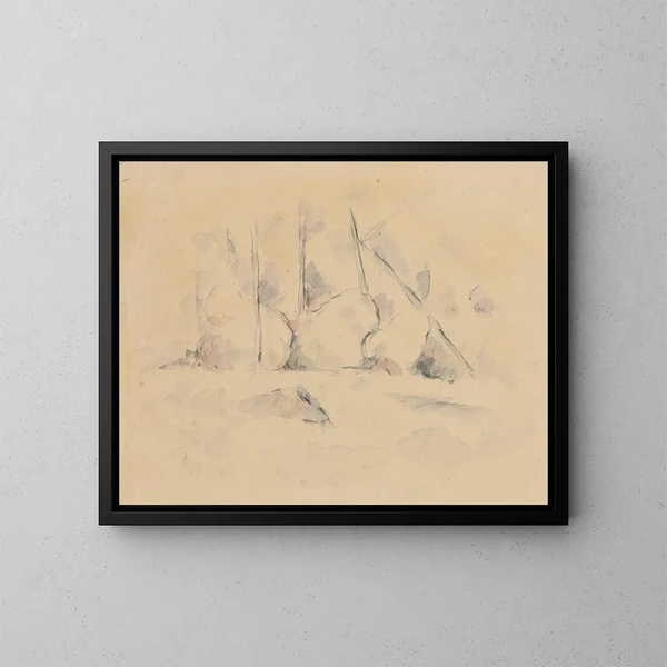 Alberi tra le rocce - Paul Cézanne — quadro incorniciato alla parete