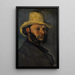 Gustave Boyer nato nel 1840 con un cappello di paglia - Paul Cézanne — quadro incorniciato alla parete