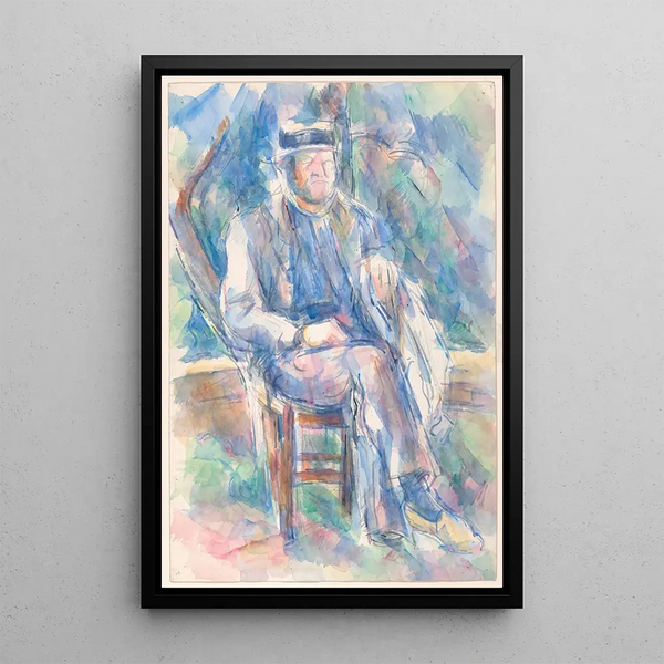 Uomo con cappello di paglia - Paul Cézanne — quadro incorniciato alla parete