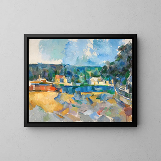 sulle rive di un fiume - Paul Cézanne — quadro incorniciato alla parete