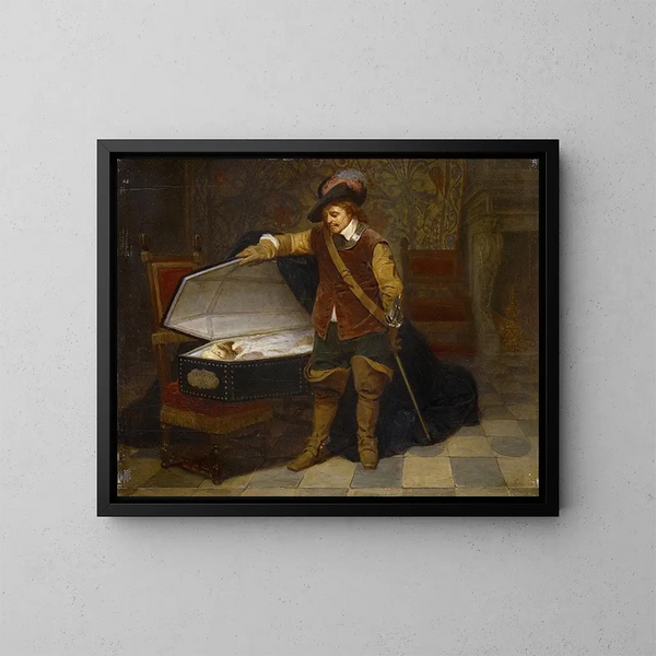 Cromwell e Carlo I - Paul Delaroche — quadro incorniciato alla parete