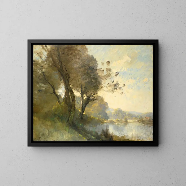 Barrage in rovina sul Vienne - Paul Désiré Trouillebert — quadro incorniciato alla parete