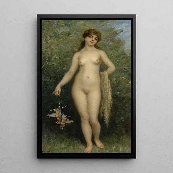 Nu aux oiseaux - Paul Désiré Trouillebert — quadro incorniciato alla parete