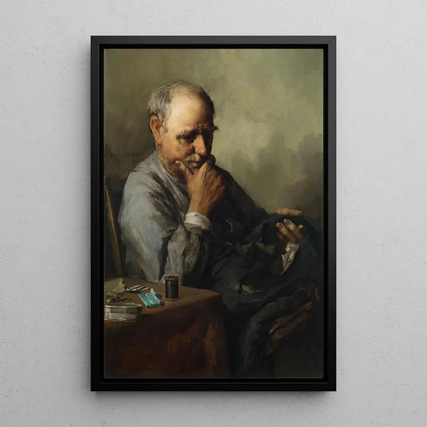 Vieil homme raccommodant - Paul E. Harney — quadro incorniciato alla parete