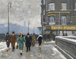 Una strada d'inverno - Paul Fischer — vista dell’opera