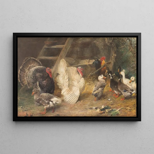 Basse-cour - Paul Friedrich Meyerheim — quadro incorniciato alla parete