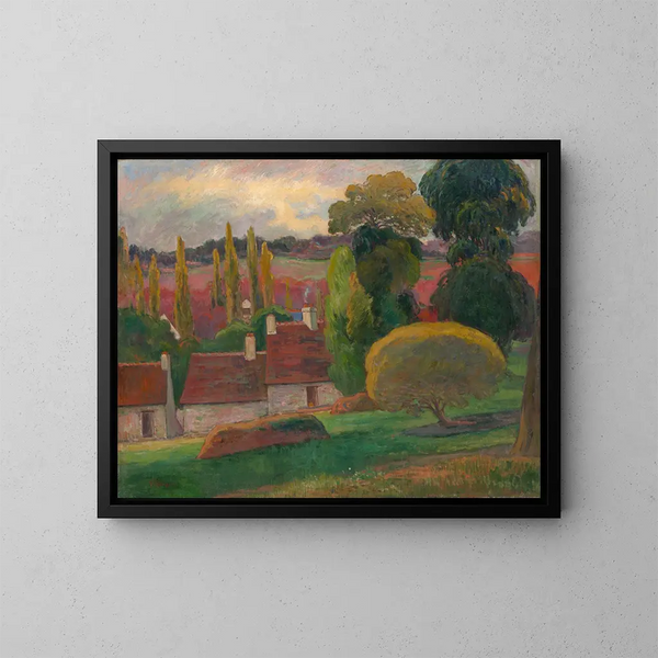 Una fattoria in Bretagna - Paul Gauguin — quadro incorniciato alla parete