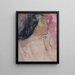 Una donna tahitiana con un fiore tra i capelli - Paul Gauguin — quadro incorniciato alla parete