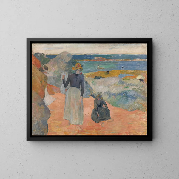 Scène di spiaggia - Paul Gauguin — quadro incorniciato alla parete