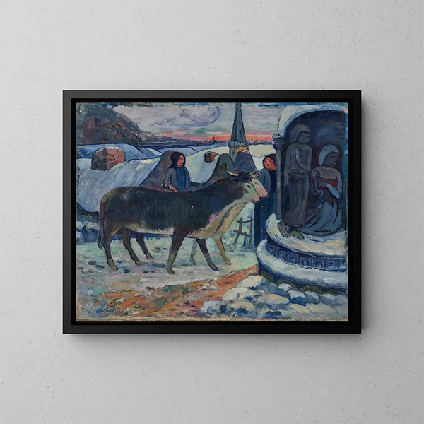 Notte di Natale, la benedizione dei buoi - Paul Gauguin — quadro incorniciato alla parete